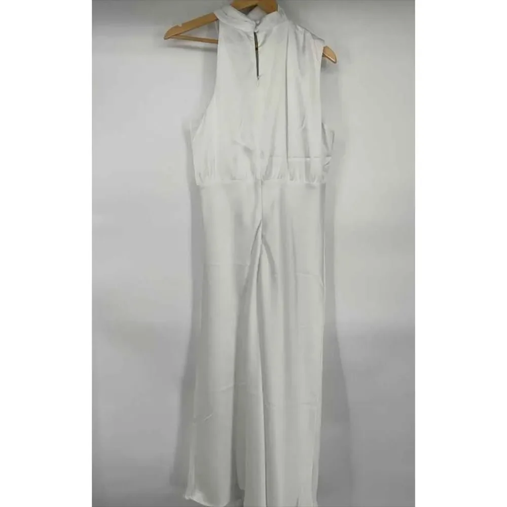 Lulu's Elegant White Sleeveless Dress